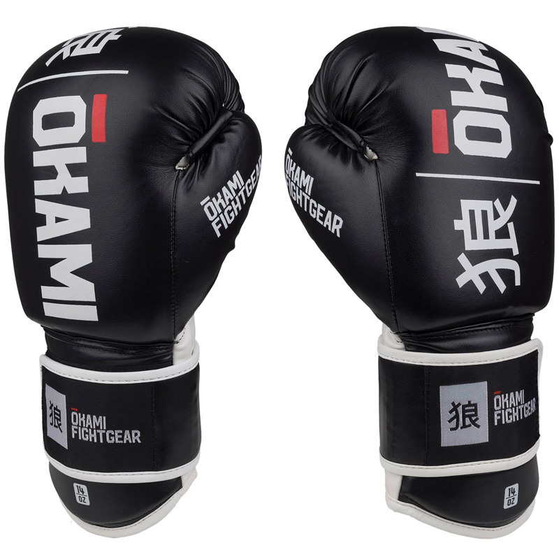 OKAMI RUMBLE BOXING GLOVES -BLACK/white